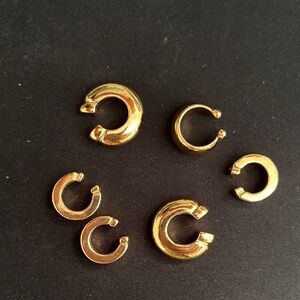 Elegant Gold Hoop Ear cuffs Set